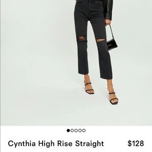 Reformation black Cynthia High Rise Straight Jean size 29 NWT